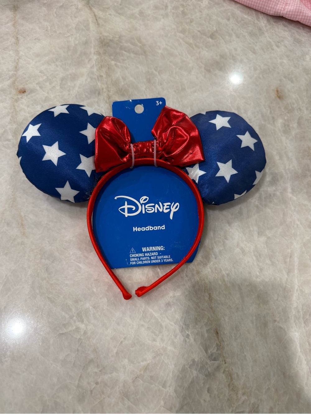 Disney Minnie Mouse Ears Headband Patriotic Red White Blue Stars